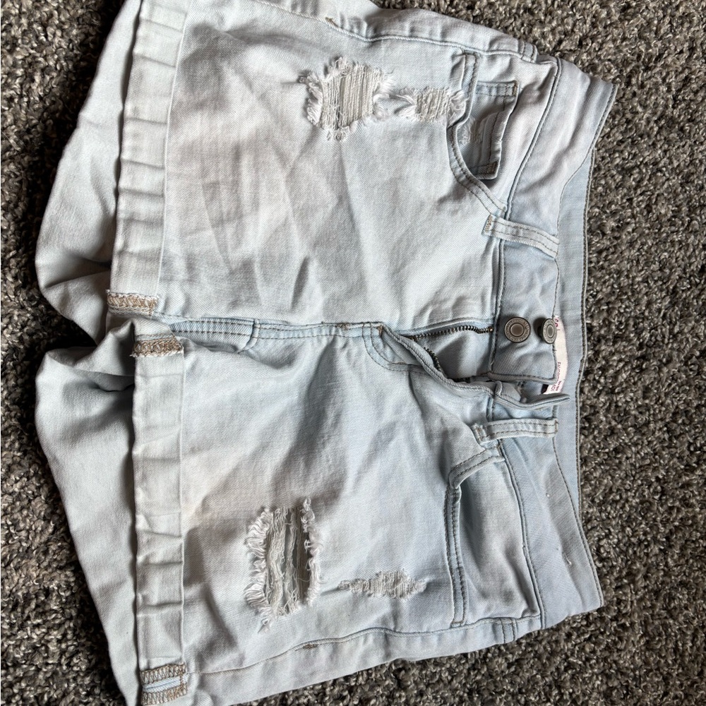 SO Light Wash Distressed Jean Shorts